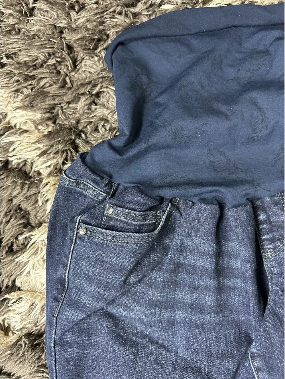 NWT Jessica Simpson Maternity Blue Denim Skinny Jeans Over Belly Size L